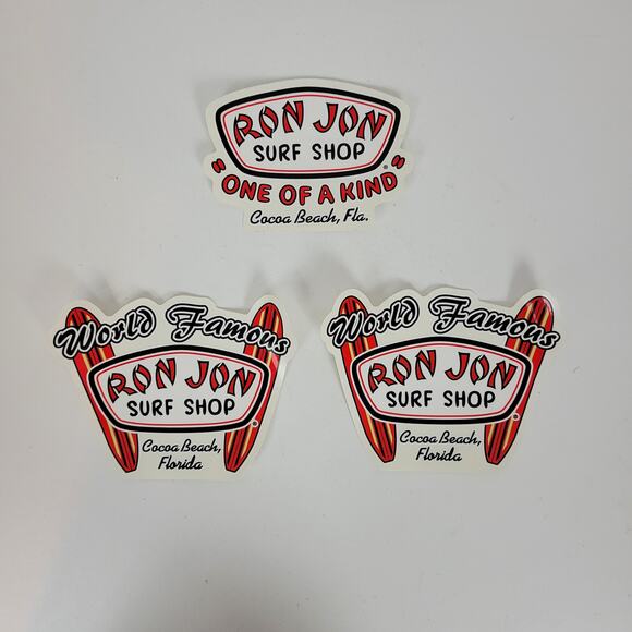 3pcs Ron‎ Jon Surf Shop Decal Stickers "OOAK & World Famous" Cocoa Beach Florida - Picture 9 of 9